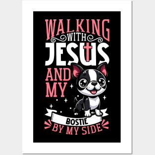 Jesus and dog - Boston Terrier Posters and Art